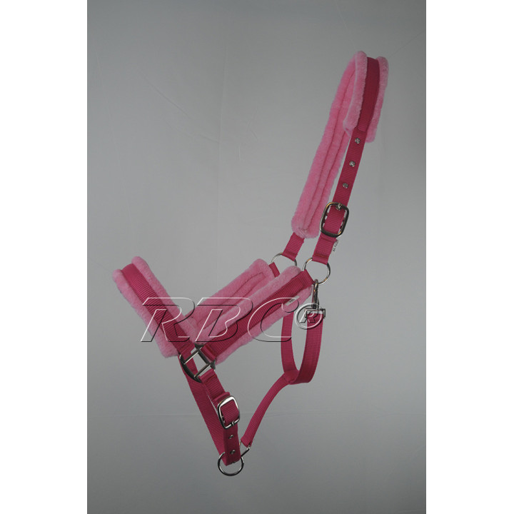 Luxe RBC halster met "Bont" voor Trekpaarden en Shires.