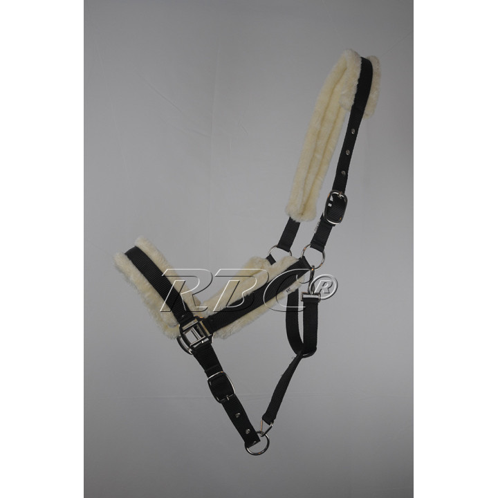 Luxe RBC halster met "Bont" voor Trekpaarden en Shires.